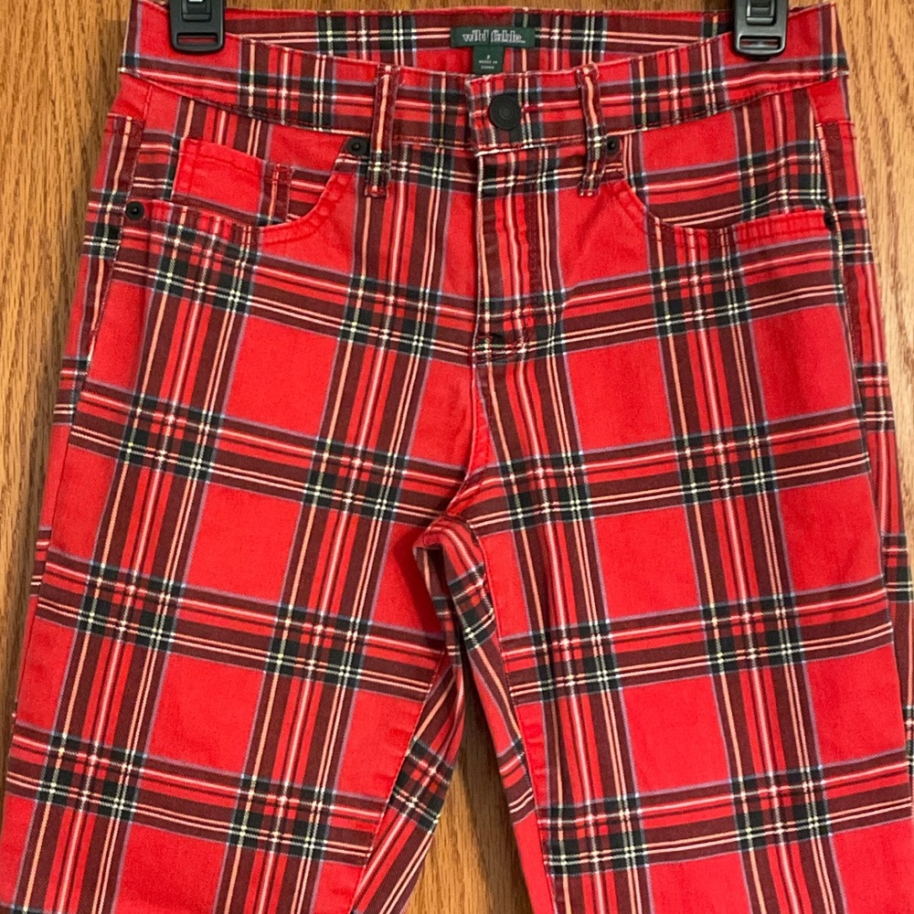 Red Plaid Pants - Picture 2 of 5